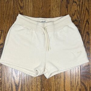 Sacre Women’s Erica Fleece Lounge Sweat-shorts Beige Size Small